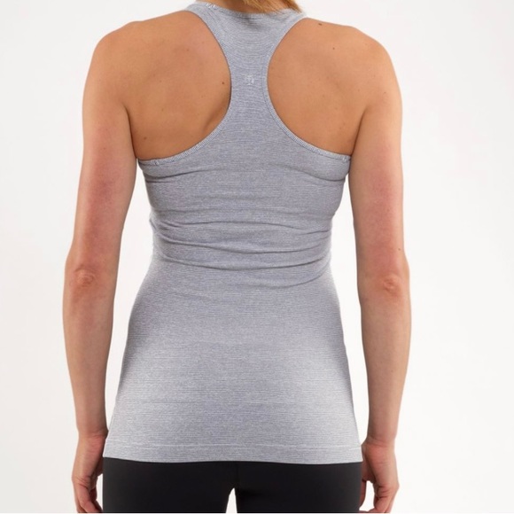 LULULEMON Cool Racerback Heathered Coal Wee Stripe Tank Top - Picture 2 of 7